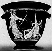 Artemis striking down Actaeon