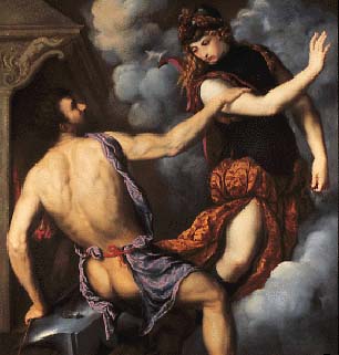 Athena Scorning the Advances of Hephaestus, by Paris Bordone