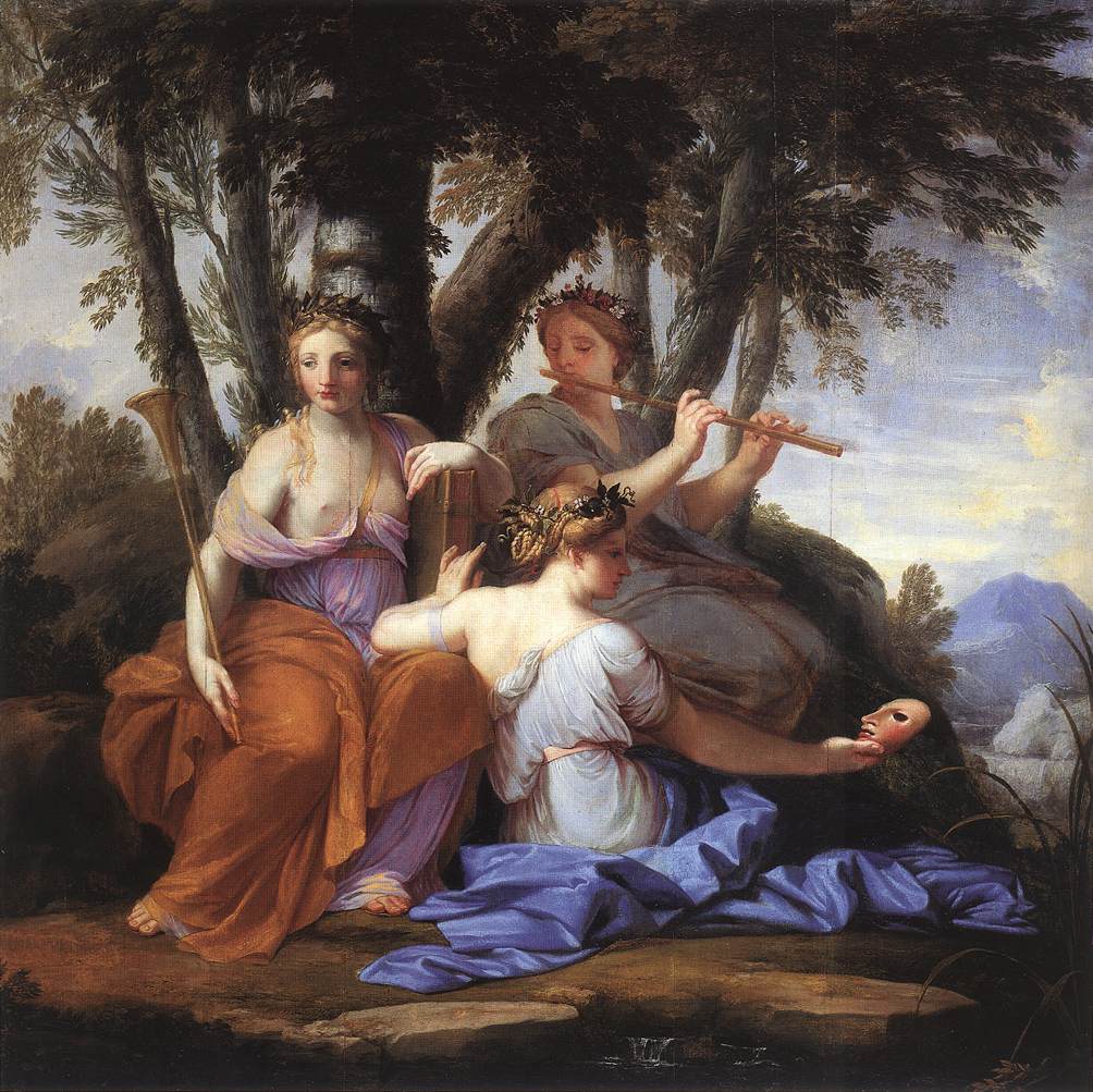 The Muses: Clio, Euterpe and Thalia, by Eustache Le Sueur